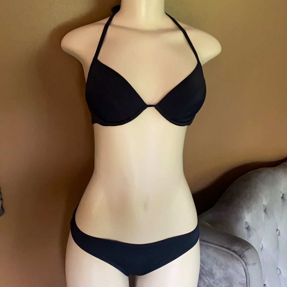 Victorias Secret Vintage Miracle Bra Swimsuit Xs Black
